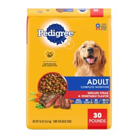 Pedigree Complete Nutrition Adult Dry Dog Food Grilled Steak & Vegetable 1ea/30 lb