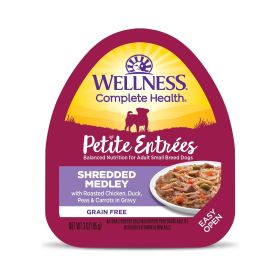 Wellness Complete Health Petite Entrees Shredded Medly Roast Chicken Duck Peas Carrot 3oz. (Case of 12)