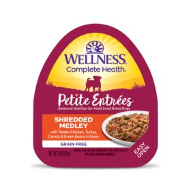 Wellness Complete Health Petite Entrees Shredded Medly Tender Chicken Turkey Carrot Green Bean 3oz. (Case of 12)