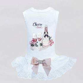 Cheers Dog Dress (Color: White, size: SM)